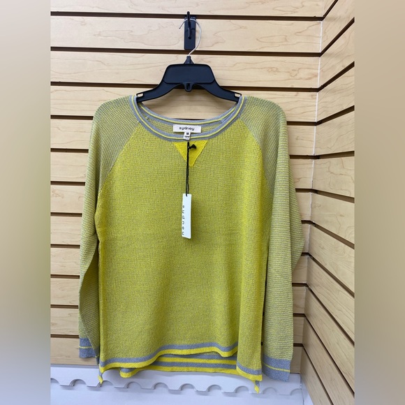 Yellow and Gray Long Sleeve Sweater Medium - Picture 1 of 3